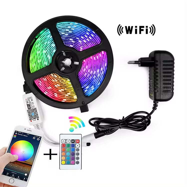 5Meter 150LEDs TVバックライト LEDストライプ DC5V リモコン 24キー SMD5050 RGBストライプ ティラ USBポート ストライプ 柔軟 LED