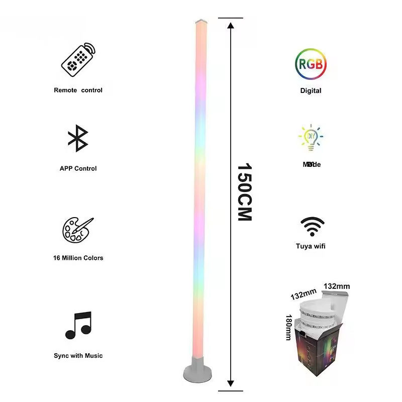 USB 音源活性 LED RGB コーナー 床ランプ オフィス ゲーム ルーム WIFI / IR リモコン