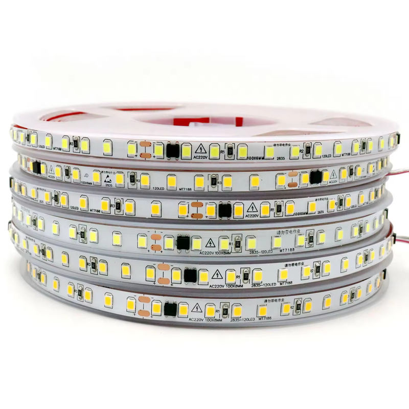 IP20 2835 220v LEDライトストライプ 高電圧 8MM 120led/M 240led/M 高明るさ 2835 自粘性