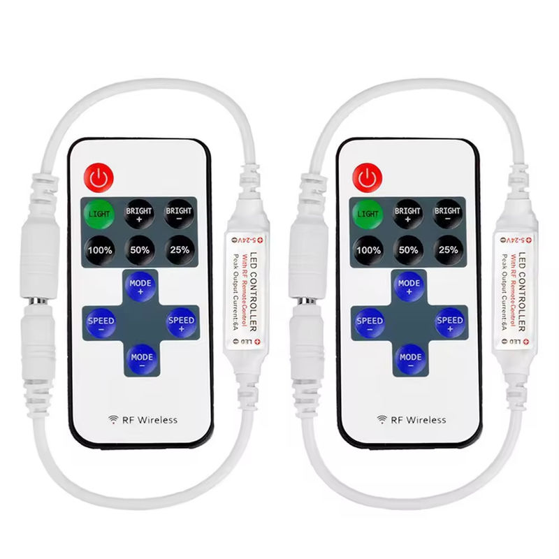 ベストセラー ミニ LEDコントローラ 11キー 5V 12V 24V 単色コントローラ RF 無線 触覚 リモートライト LEDディマー