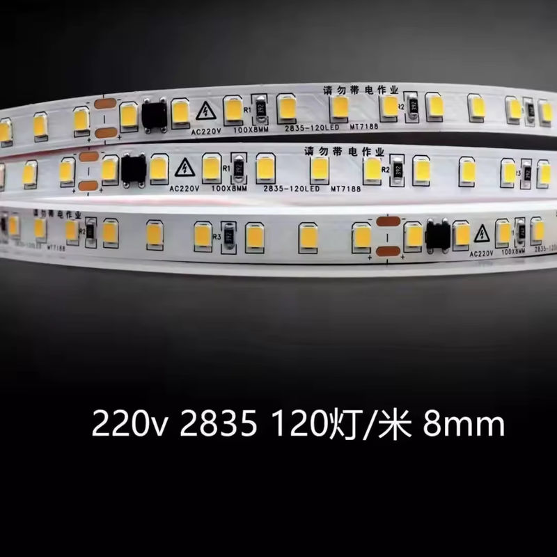 室内 高電圧 柔らかい LED ストライプライト 防水 230v 220v ホット ホワイト 3000k 4200k 6500k LED ストライプライト