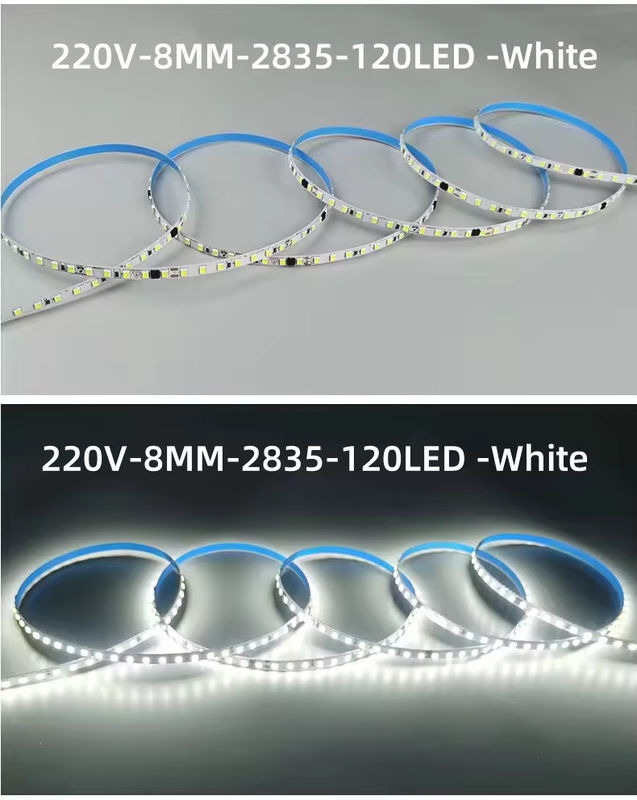 室内 高電圧 柔らかい LED ストライプライト 防水 230v 220v ホット ホワイト 3000k 4200k 6500k LED ストライプライト