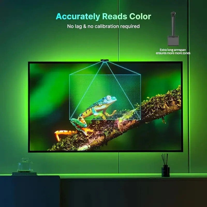 センサー付きWiFi LEDテレビバックライト 55-75インチテレビとPC RGBICアプリ制御 アレクサとGoogleアシスタントと互換性