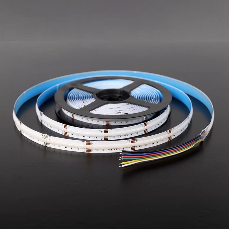 柔軟 21W/M 調光可 COB LED テープ ストライプライト RGBCCT 5M ロール 35.71mm 切断