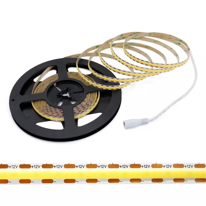320Leds 柔軟なLEDストライプ 白/温かい白 DC24V 8mm 幅 統合 COB LEDライト