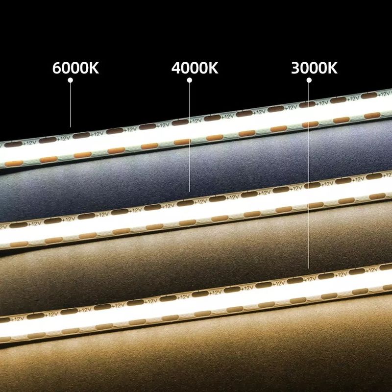 320Leds 柔軟なLEDストライプ 白/温かい白 DC24V 8mm 幅 統合 COB LEDライト
