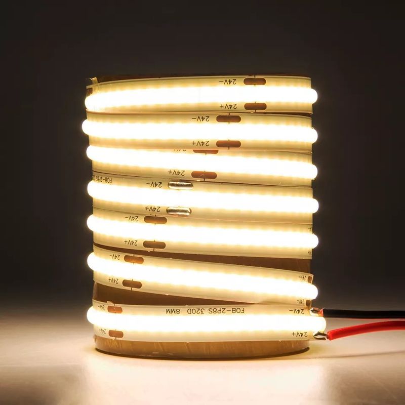 12V 24V 防水 IP65 IP67 IP68 CRI90 ディムブル 5M 柔軟なCOB LED ストライプ
