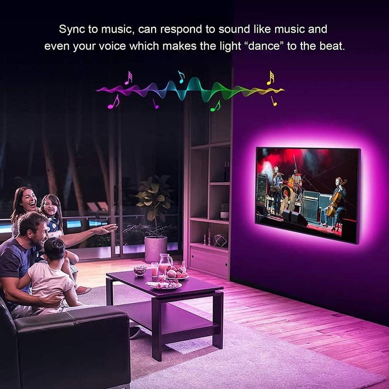 装飾用スマート LED ストライプ 12V 5V USB コントロール 音楽シンクロと RGB 色温