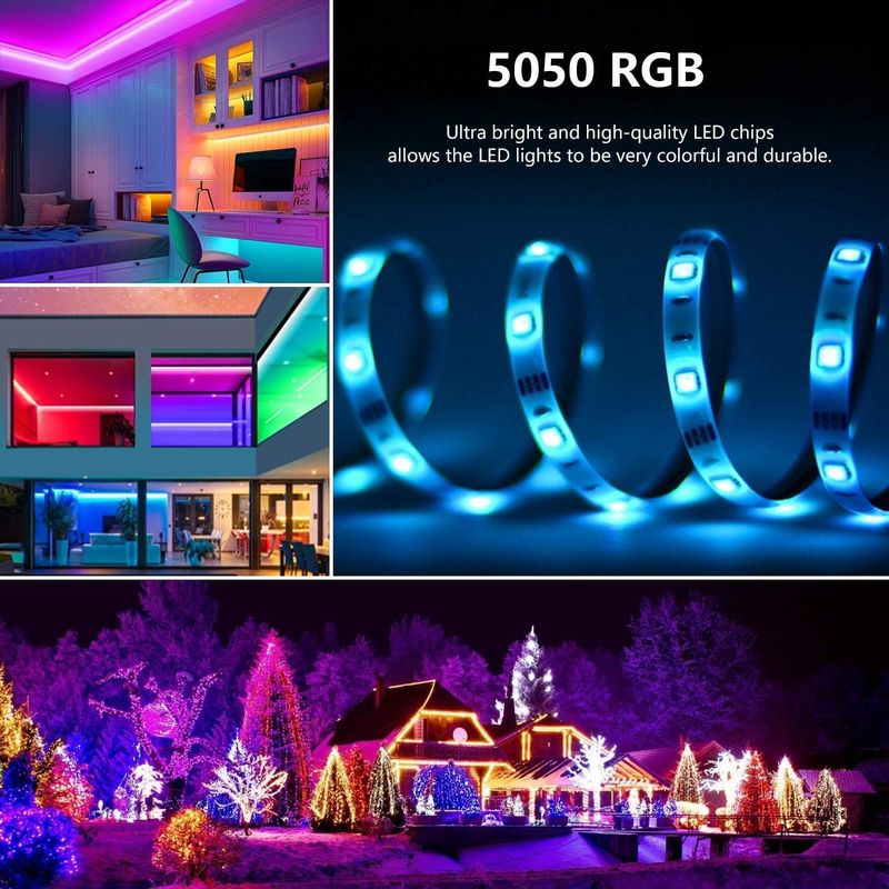 装飾用スマート LED ストライプ 12V 5V USB コントロール 音楽シンクロと RGB 色温