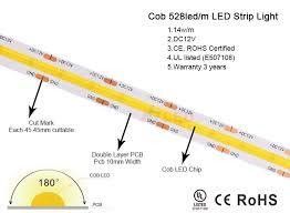 120度ビームアングル COB 320LED 24V 8mm 10mm LEDストライプライト 庭の装飾用
