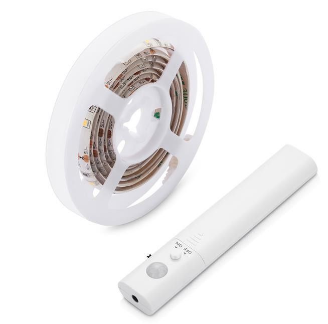 SMD2835 LED ストライプライト モーションセンサー 1m 長さ USB 再充電可能な昼夜モード