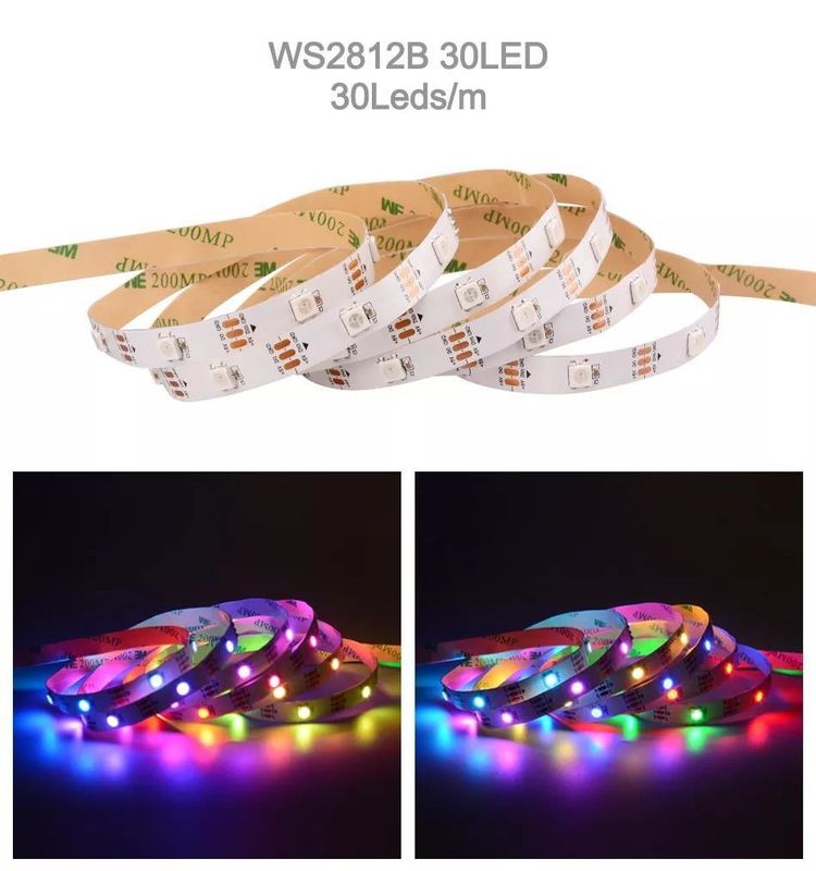 防水 12V ws2812 ws2811 LED ストライプ 60LEDs 魔法の色 RGB 装飾 CRI Ra 80