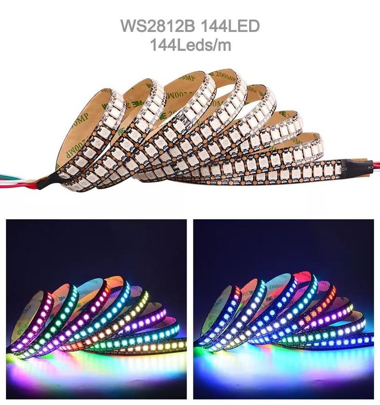 防水 12V ws2812 ws2811 LED ストライプ 60LEDs 魔法の色 RGB 装飾 CRI Ra 80