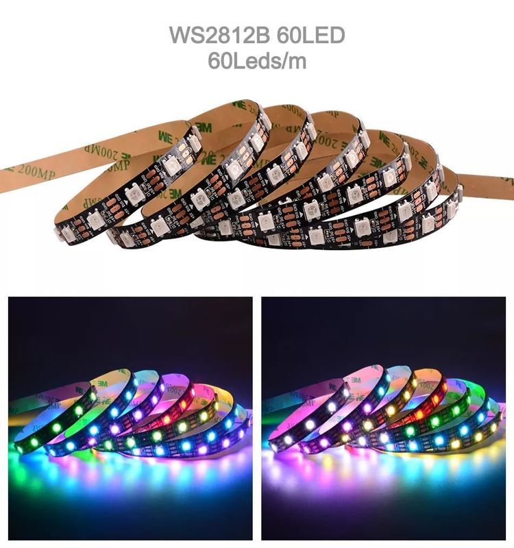 防水 12V ws2812 ws2811 LED ストライプ 60LEDs 魔法の色 RGB 装飾 CRI Ra 80