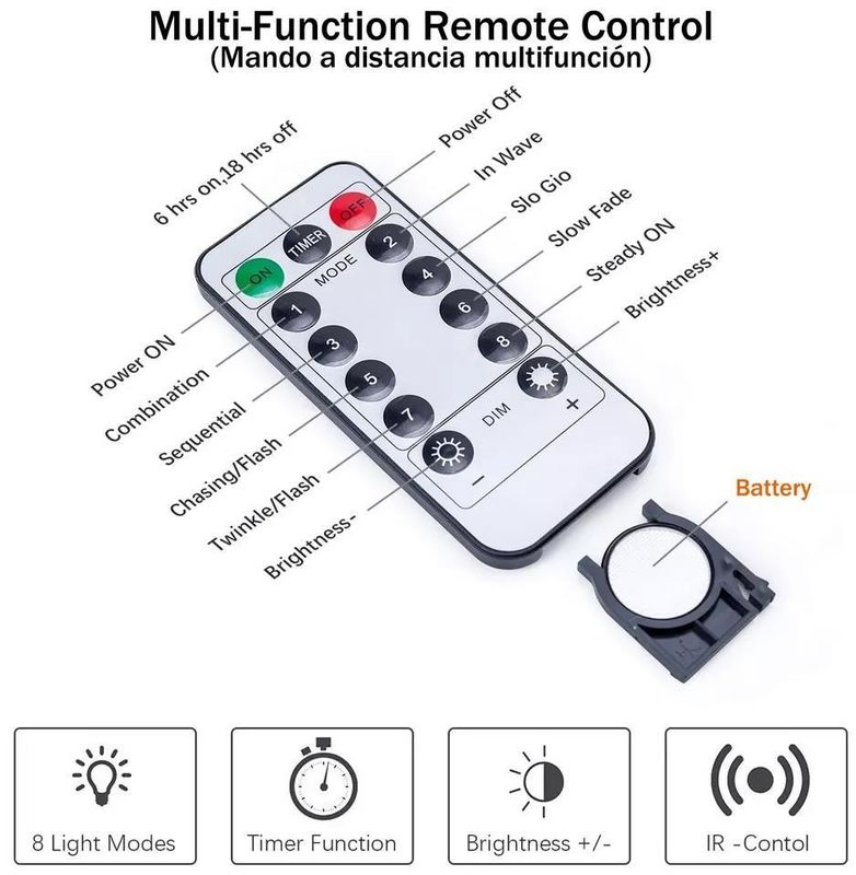 3500K ホットホワイト LEDカーテンライト ベッドルームの装飾 3x2.4m 240d USB電源モード
