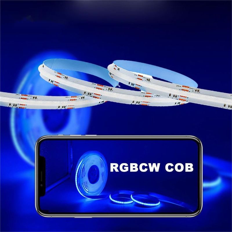 LEDテープ 5m/ロット Smd 320 384 840LEDs/m 防水 柔軟なコブ LEDストライプ Dc 24v Ra90 RGBCCT 3000k 4000k 6000k