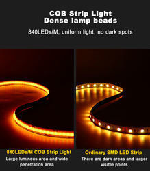 LEDテープ 5m/ロット Smd 320 384 840LEDs/m 防水 柔軟なコブ LEDストライプ Dc 24v Ra90 RGBCCT 3000k 4000k 6000k