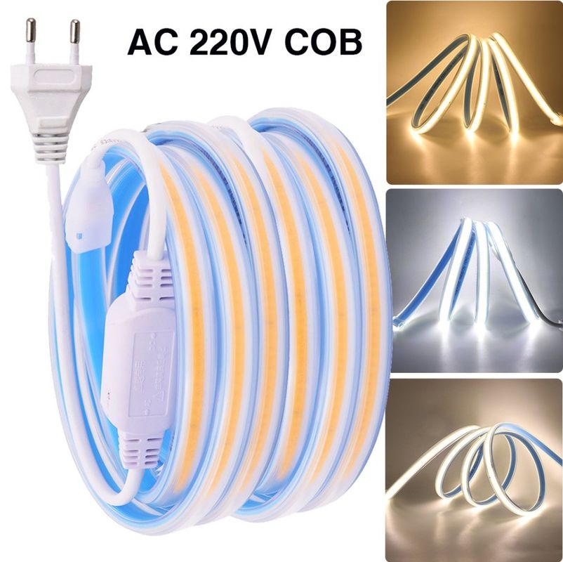 280LEDs / メーター 12v 24v 220v Rgbw コブ ライト ストライプ コブ LED ストライプ 長さ 50メートル/ロール