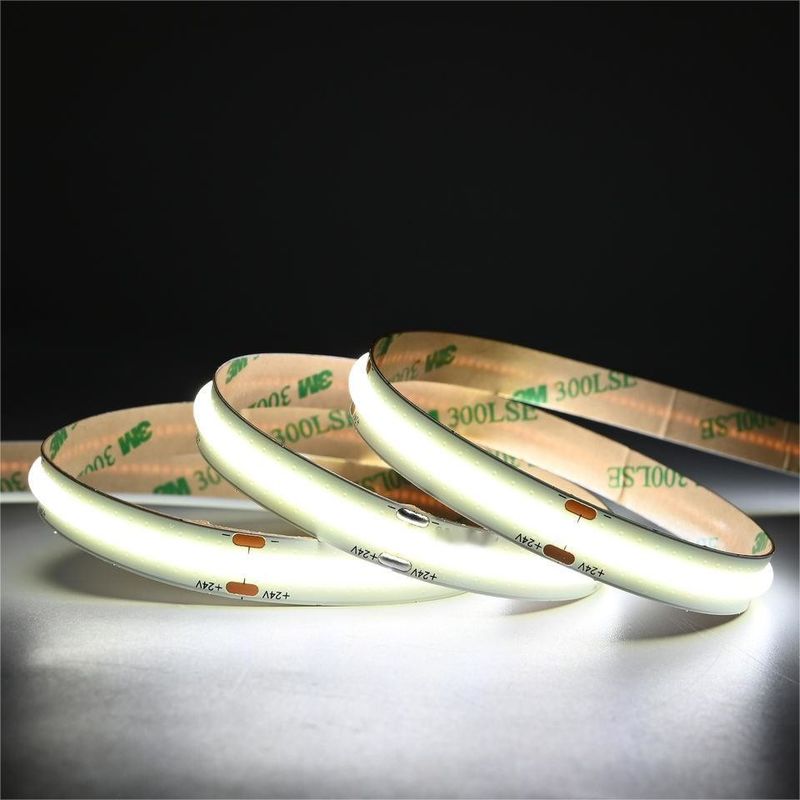 10m/ロール ダブルライン 600LEDs 12v 24v Ra80 12mm 柔軟なCOB LED 柔軟なストライプライト