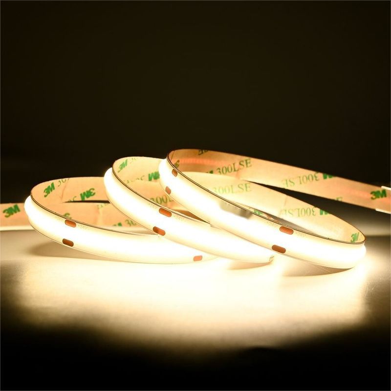 10m/ロール ダブルライン 600LEDs 12v 24v Ra80 12mm 柔軟なCOB LED 柔軟なストライプライト
