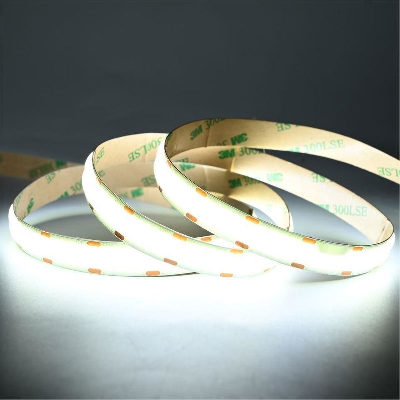 10m/ロール ダブルライン 600LEDs 12v 24v Ra80 12mm 柔軟なCOB LED 柔軟なストライプライト