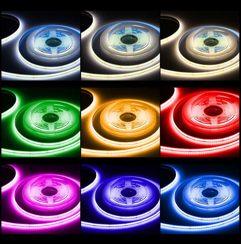 90lm/W COB LED ストライプ DC24V CRI90 312LEDs/m 安定ダム接着剤と60000時間の使用寿命
