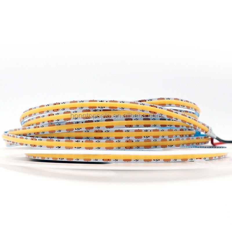 880lm Ra90 高密度 5V 300 LED/m キッチンバックライトのための柔軟なCOB LEDストライプライト
