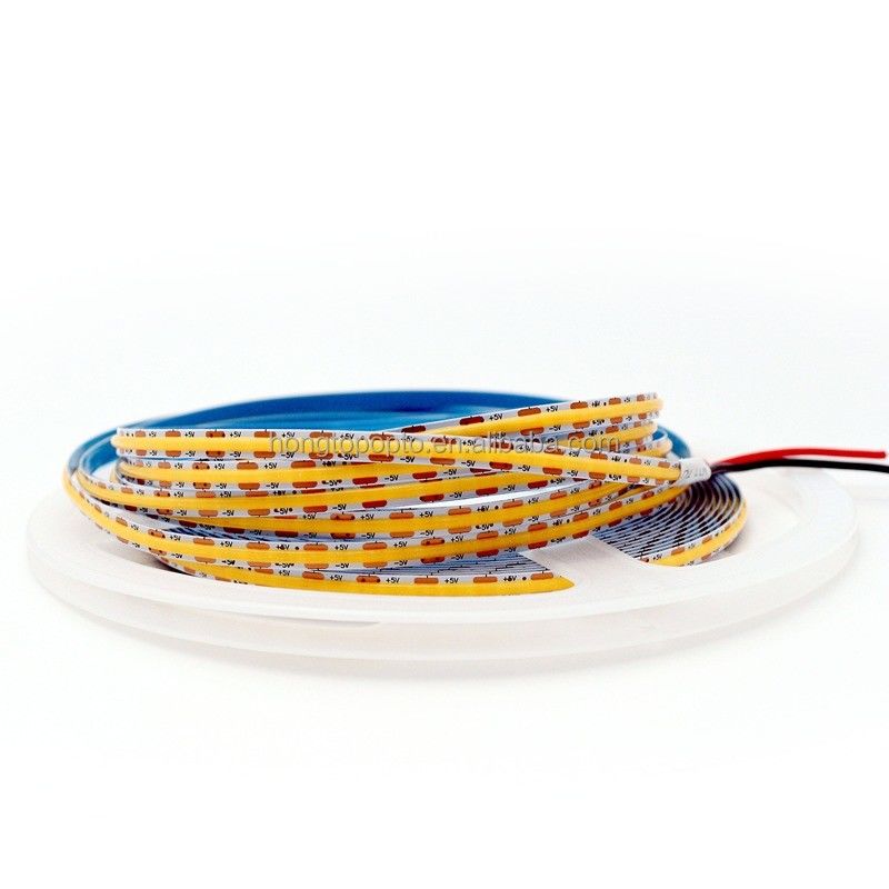 880lm Ra90 高密度 5V 300 LED/m キッチンバックライトのための柔軟なCOB LEDストライプライト
