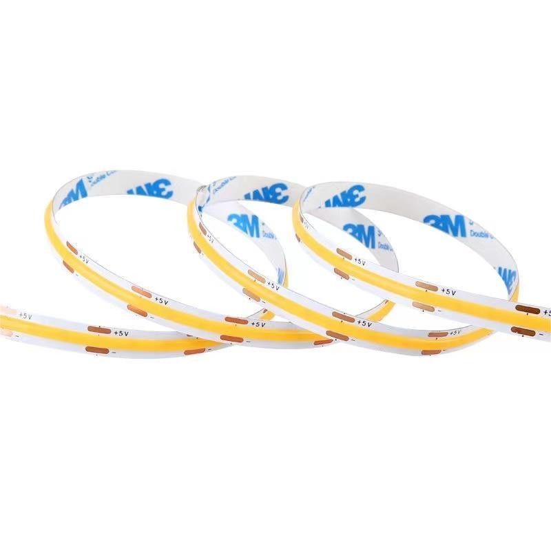 880lm Ra90 高密度 5V 300 LED/m キッチンバックライトのための柔軟なCOB LEDストライプライト