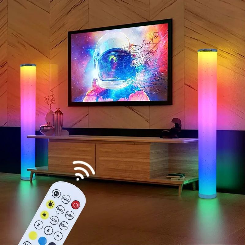 スマートホーム寝室用のカスタム・アトмосфераWiFiアプリとリモコン LEDフロアランプ