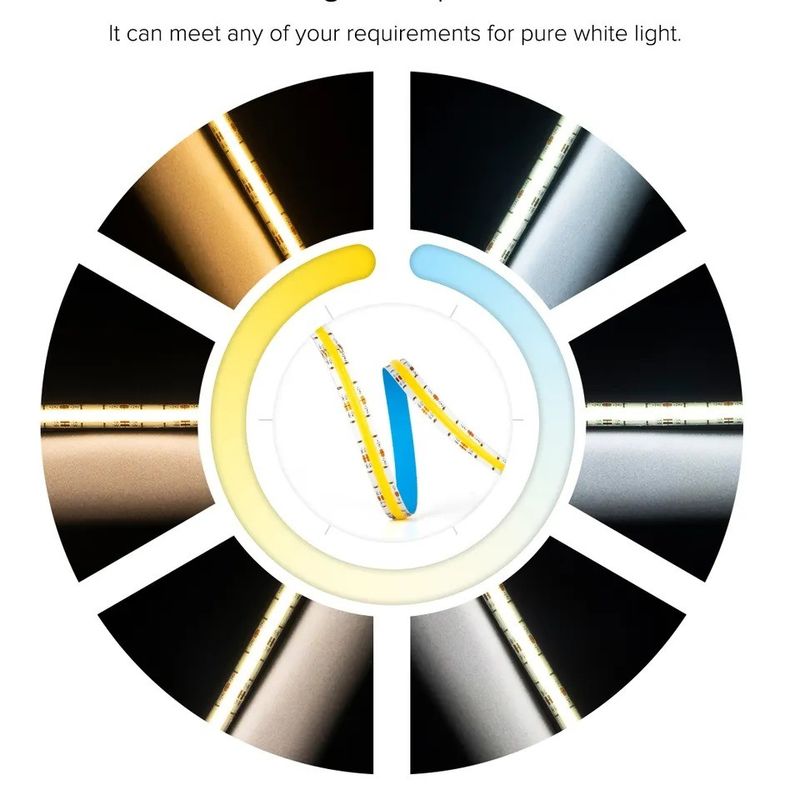 ディムブルCOB LEDストライプ 12V 24V W WW 2700K 6000K キャビネットライト 5M 16.4ft 長