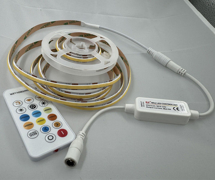 防湿COB LED ストライプ CRI90 300LEDs/m 10m/roll 3Mテープと電圧低下なし DC12V