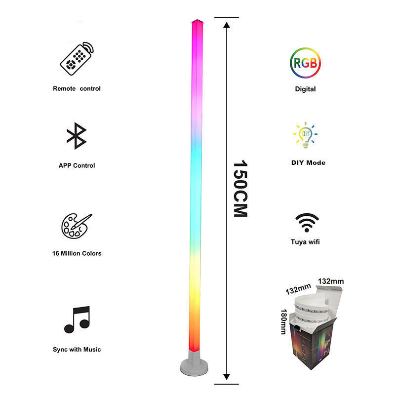 80lm/w 家庭環境 スマートLEDフロアランプ USB RGB 変色器とIRコントローラ