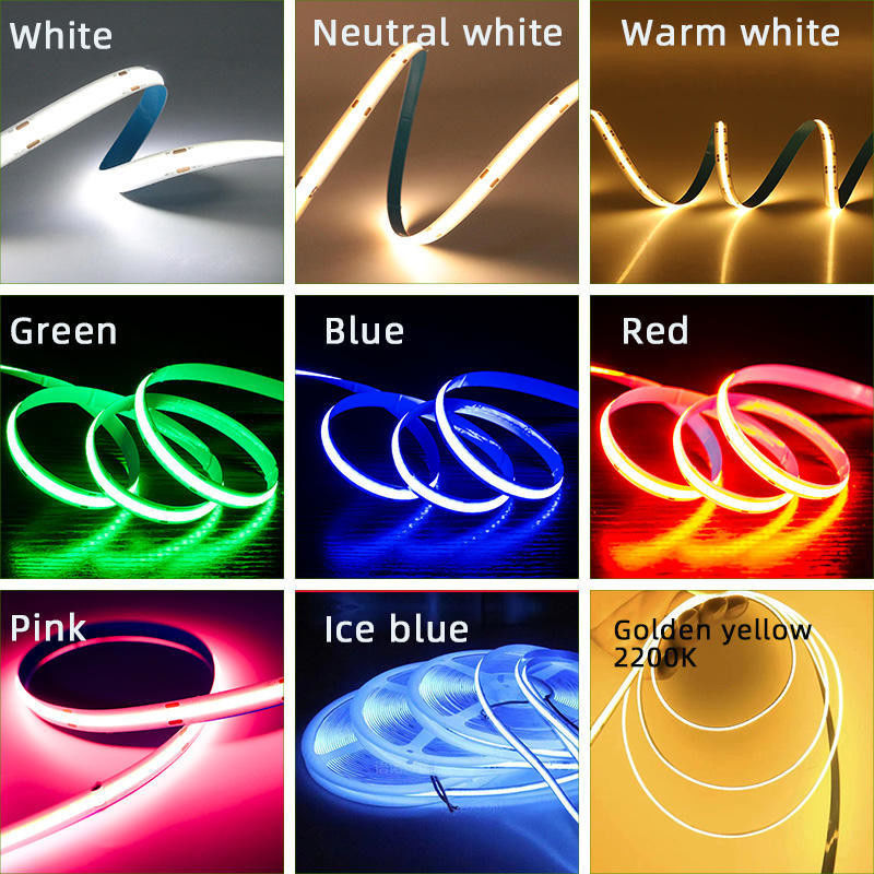 12V/24V コブ LED ストライプ 320leds / m リールからリール 5m/10m/20m/50m 3 LED ごとにカット可能