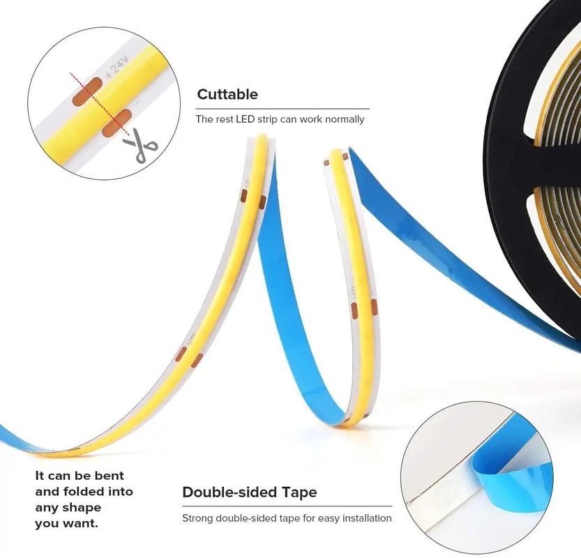 高光流量 1000lm COB LEDストライプライト 12V 24V 柔軟な照明ソリューション
