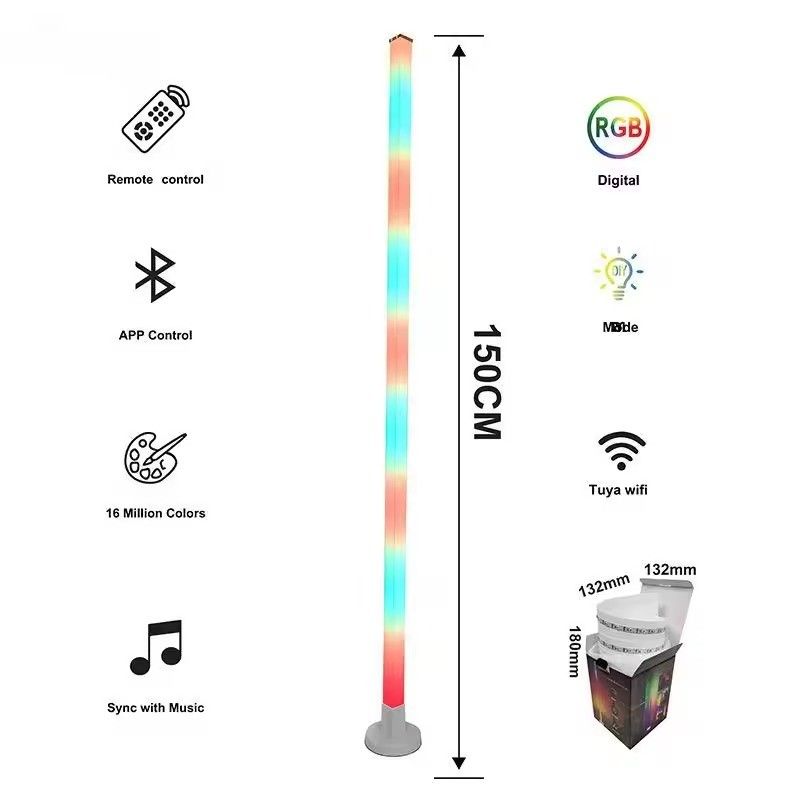 DIY Atmosphere スマートホームライト IRリモコン付きRGBLEDフロアコーナーランプ