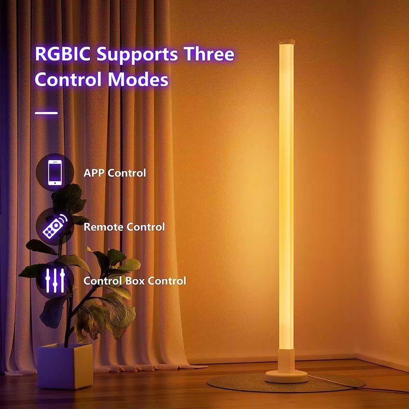 RGBIC Bluetooth Tuya WiFi スマートアプリ LED 部屋用フロアコーナーランプ 35 * 35 * 1500mm