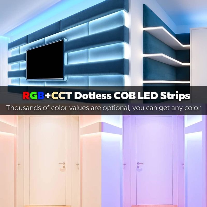 0.15kg 840LEDs 12mm幅 RGBCCT DC24V COB LEDストライプライト 装飾用 3