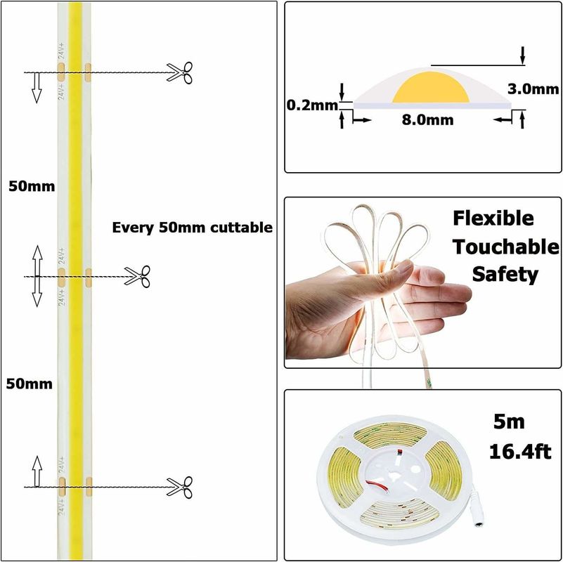 50000 時間 作業 時間 LED ストライプ モダン デザイン 24V/12V 0.015kg 製品 重量