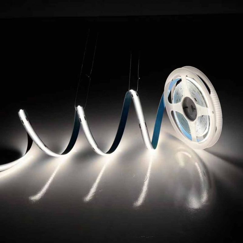 ランプ 光効率 80lm/w 長寿命 50000 時間 COB LED ストライプ CRI 90 5M / ロール DC12V 300 LED / メーター