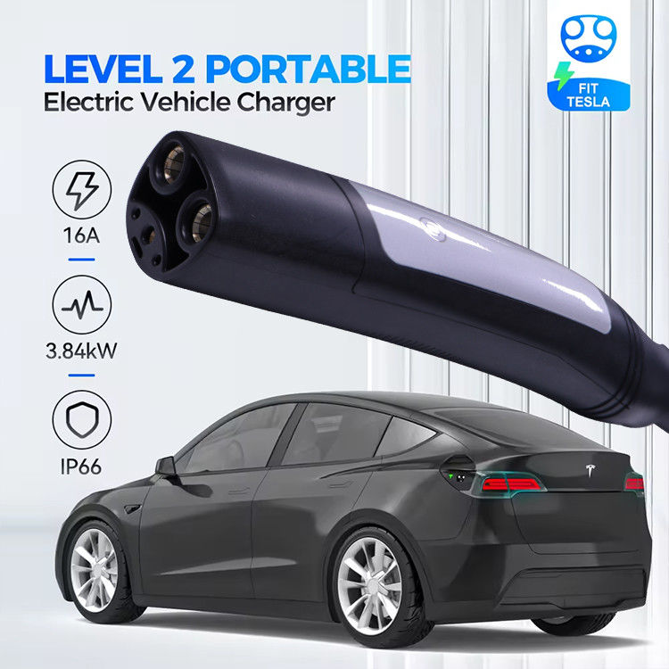 16A 3.7kW 1相電動電動電池充電器 電動車用ケーブル付き 防水 白/黒色ボックス型LCD指示灯